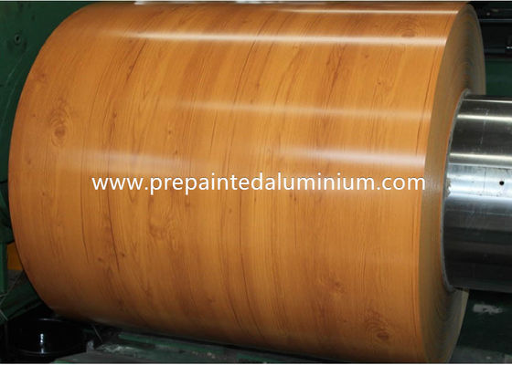 एल्यूमीनियम मिश्र धातु 3105 H24 लकड़ी के पैटर्न PPAL रंग लेपित एल्यूमीनियम कॉइल छत और दीवार के लिए पूर्व चित्रित एल्यूमीनियम