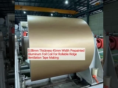 0.08 मिमी मोटाई 45 मिमी चौड़ाई रोलेबल रिज वेंटिलेशन टेप बनाने के लिए प्रीपेटेड एल्यूमीनियम पन्नी कॉइल