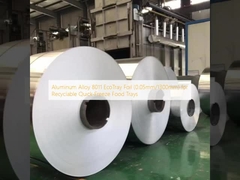 पुन: प्रयोज्य त्वरित-शीत खाद्य ट्रे के लिए एल्यूमिनियम मिश्र धातु 8011 इकोट्रे फॉयल (0.05 मिमी/1300 मिमी)