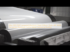 मिश्र धातु 3105 PVDF लैक्वर्ड एल्यूमीनियम शीट 0.96 मिमी मोटी x 48 '' 'धातु वाणिज्यिक छत के लिए चौड़ाई पूर्व-चित्रित एल्यूमीनियम कॉइल