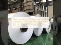 एल्युमीनियम मिश्र धातु 1100 एल्युमीनियम फ़ॉइल एयर कंडीशनर हीट सिंक सामग्री (0.1–0.15 मिमी | कस्टम चौड़ाई | हाइड्रोफोबिक कोटिंग)