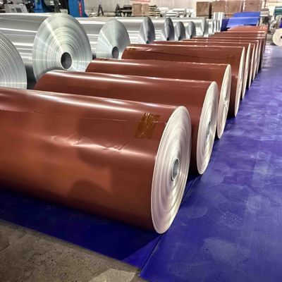 AA1100 ग्रेड रंगीन एल्यूमीनियम पन्नी गेज 0.08mm में इस्तेमाल किया छत प्रणाली
